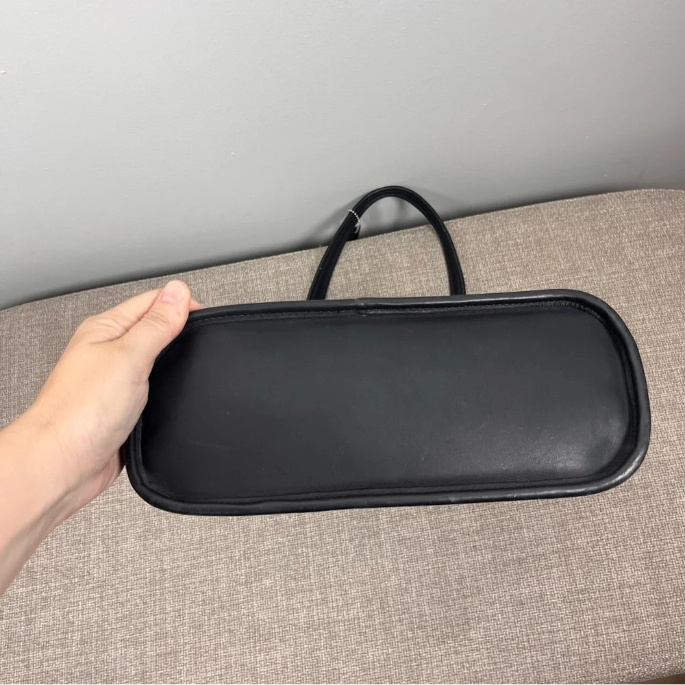 Coach Y2K Bleecker Satchel Gray Wool Leather Bag Herringbone Purse Academia - Picture 5 of 11